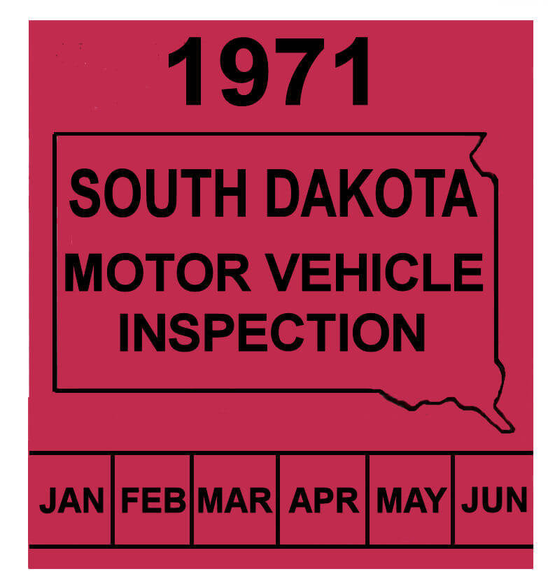 (image for) 1971 South Dakota INSPECTION Sticker